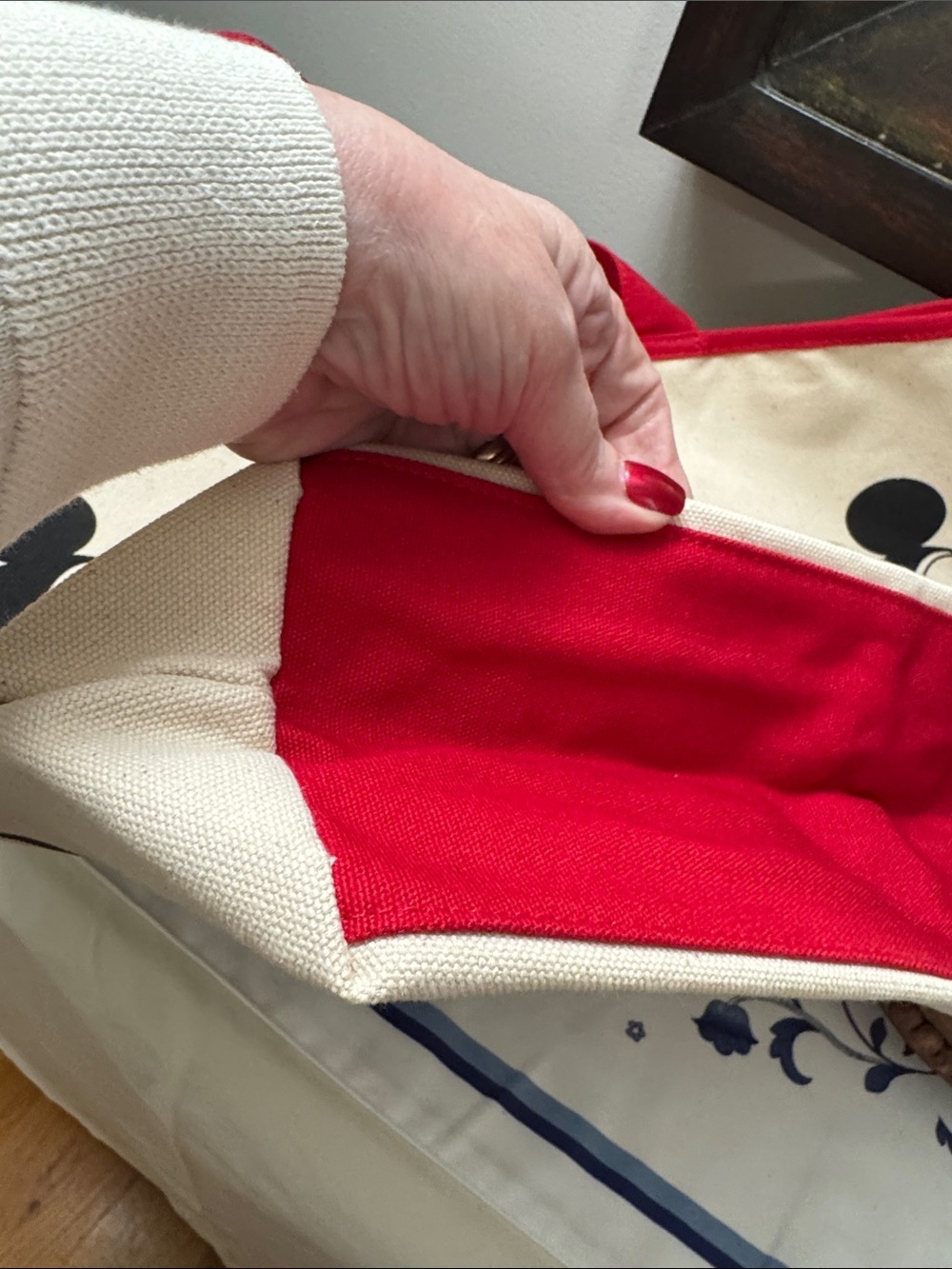 Disney Mickey Canvas Tote Bag - Red Trim, Black & Yellow Accents Bundle #10 - Picture 6 of 9